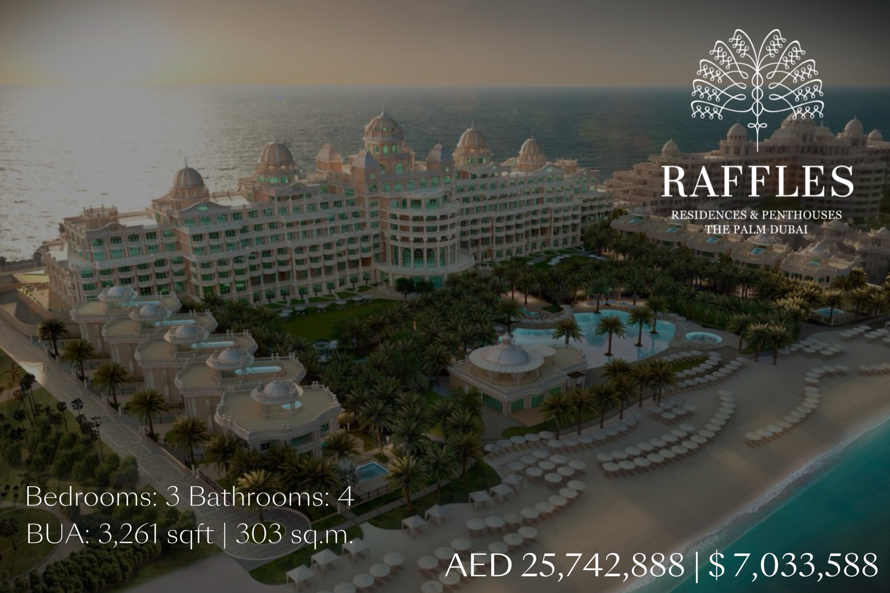 Raffles The Palm Dubai — image from the supplied penthouse brochure